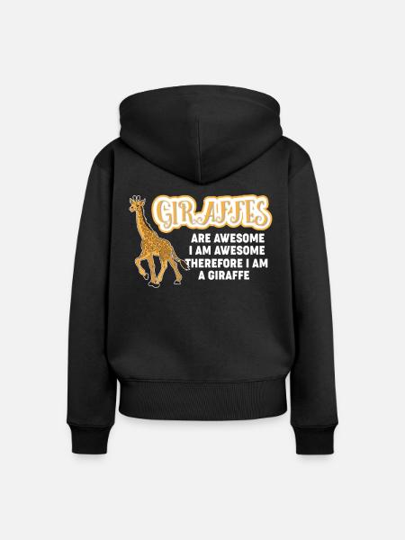 Giraffen sind fantastisch - Frauen Premium Bio Zip Hoodie - Schwarz