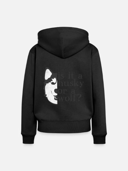 Husky - Frauen Premium Bio Zip Hoodie - Schwarz