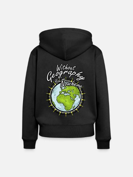 Geography Geografie Geschenk Idee - Frauen Premium Bio Zip Hoodie - Schwarz