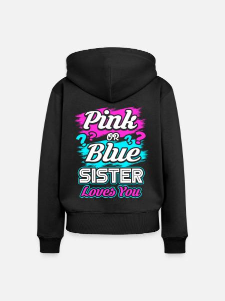 Schwangerschaft Schwester - Frauen Premium Bio Zip Hoodie - Schwarz