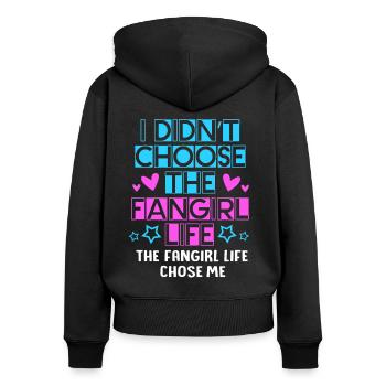 K-Pop Fan Korea Fangirl - Frauen Premium Bio Zip Hoodie - Schwarz - Hinten - Julia (174cm)