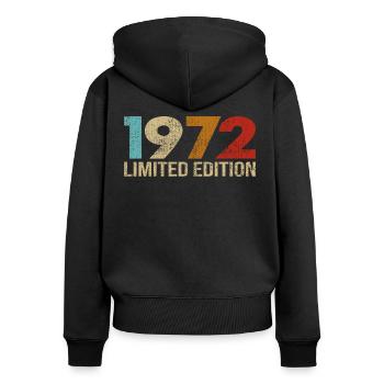 1972 Vintage Birthday Retro Gift Idea - Women's Premium Organic Zip Hoodie - black - Back - Julia (174cm)