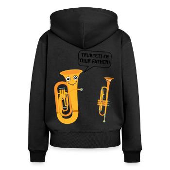 Tuba Blasinstrument Tubist Trompete Blaskapelle - Frauen Premium Bio Zip Hoodie - Schwarz - Hinten - Julia (174cm)