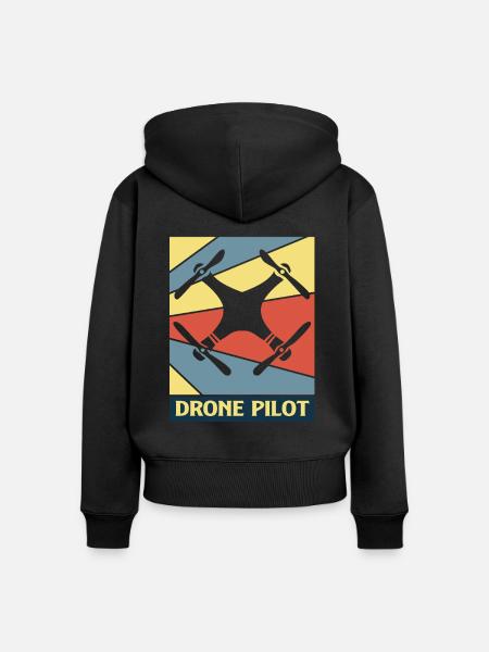 Drohne - Frauen Premium Bio Zip Hoodie - Schwarz