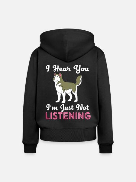 Malamute - Frauen Premium Bio Zip Hoodie - Schwarz