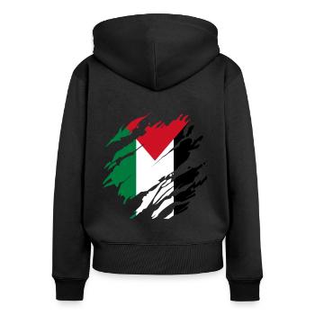 Gazastreifen Palestine Palästinensische Flagge - Frauen Premium Bio Zip Hoodie - Schwarz - Hinten - Julia (174cm)