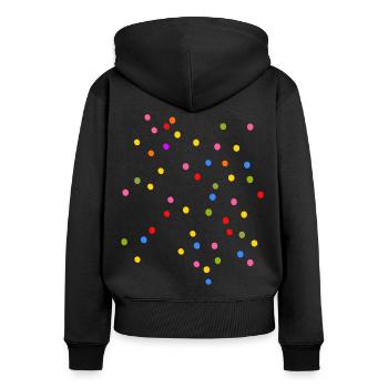 Confettis Carnaval Coloré - Sweat à capuche zippé Premium bio Femme - noir - Dos - Julia (174cm)