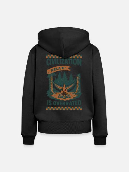Prepper Survival Bushcrafting Zivilisation - Frauen Premium Bio Zip Hoodie - Schwarz