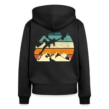 Klettern Sport Klettern Klettern Klettern Felsen - Frauen Premium Bio Zip Hoodie - Schwarz - Hinten - Julia (174cm)