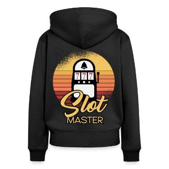 Slot Machine Master - Frauen Premium Bio Zip Hoodie - Schwarz - Hinten - Julia (174cm)