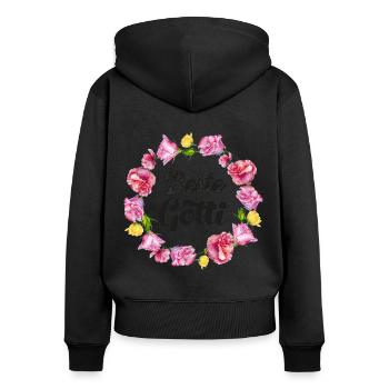 Beste Gotti beschte Gotti Schweiz Patentante Patin - Frauen Premium Bio Zip Hoodie - Schwarz - Hinten - Julia (174cm)