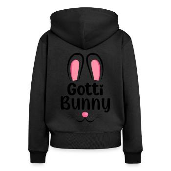 Gotti Bunny Beschts Gotti Taufpatin Schweiz Taufe - Frauen Premium Bio Zip Hoodie - Schwarz - Hinten - Julia (174cm)