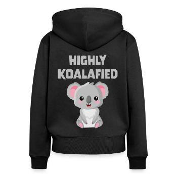 Highly Koalafied - Women's Premium Organic Zip Hoodie - black - Back - Julia (174cm)