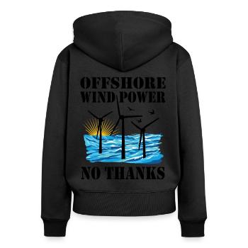 Offshore Wind Power No Thanks - Women's Premium Organic Zip Hoodie - black - Back - Julia (174cm)