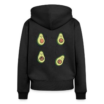 Yoga – Shirt Avokado Lieblingssport Geschenk - Frauen Premium Bio Zip Hoodie - Schwarz - Hinten - Julia (174cm)