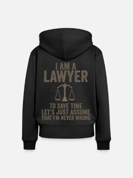 Ich bin Anwalt - Frauen Premium Bio Zip Hoodie - Schwarz