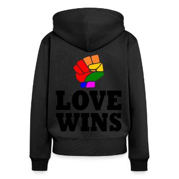 Love wins - Women's Premium Organic Zip Hoodie - black - Back - Julia (174cm)