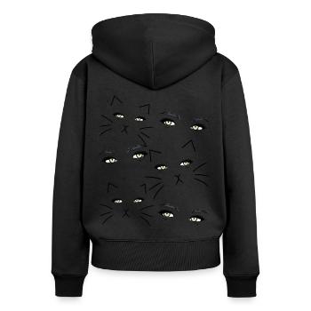 Fantasy Katzenaugen Katzenhalter Katze Katzen - Frauen Premium Bio Zip Hoodie - Schwarz - Hinten - Julia (174cm)