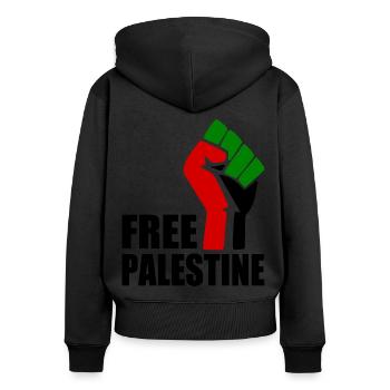 Free palestine - Women's Premium Organic Zip Hoodie - black - Back - Julia (174cm)