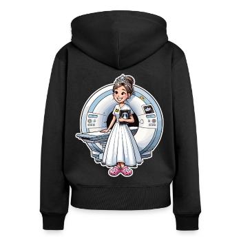 Princess Manip Radio Radiologist Female Radiology - Women's Premium Organic Zip Hoodie - black - Back - Julia (174cm)