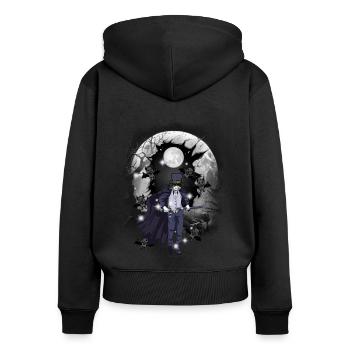Horror Halloweefn Fleddermäuse Kämpfer Schwerter - Frauen Premium Bio Zip Hoodie - Schwarz - Hinten - Julia (174cm)