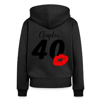 40. Geburtstag - Frauen Premium Bio Zip Hoodie - Schwarz - Hinten - Julia (174cm)