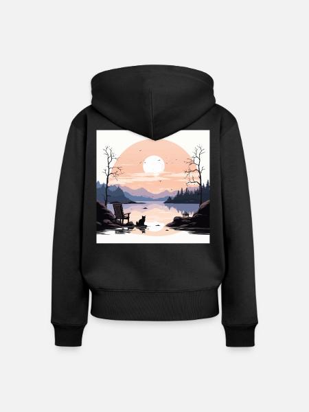 Die introvertierte Gelassenheit - Frauen Premium Bio Zip Hoodie - Schwarz