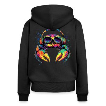 Krebs Krabbe Krebstiere Crab Strandkrabbe Krebse - Frauen Premium Bio Zip Hoodie - Schwarz - Hinten - Julia (174cm)
