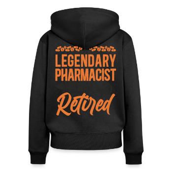 Technicien en pharmacie - Sweat à capuche zippé Premium bio Femme - noir - Dos - Julia (174cm)