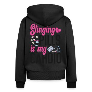 Pharmacy Tech Technician - Frauen Premium Bio Zip Hoodie - Schwarz - Hinten - Julia (174cm)