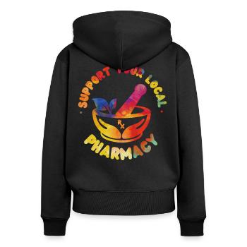 Pharmacy Tech Technician - Women's Premium Organic Zip Hoodie - black - Back - Julia (174cm)