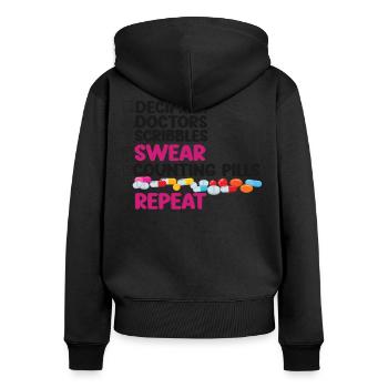 Pharmacy Tech Technician - Women's Premium Organic Zip Hoodie - black - Back - Julia (174cm)