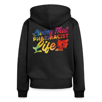 Pharmacy Tech Technician - Frauen Premium Bio Zip Hoodie - Schwarz - Hinten - Julia (174cm)