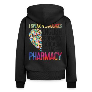 Pharmacy Tech Technician - Frauen Premium Bio Zip Hoodie - Schwarz - Hinten - Julia (174cm)