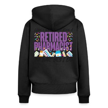 Technicien en pharmacie - Sweat à capuche zippé Premium bio Femme - noir - Dos - Julia (174cm)