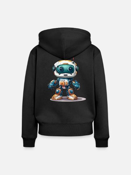 Robo-Wiederbelebung - Frauen Premium Bio Zip Hoodie - Schwarz