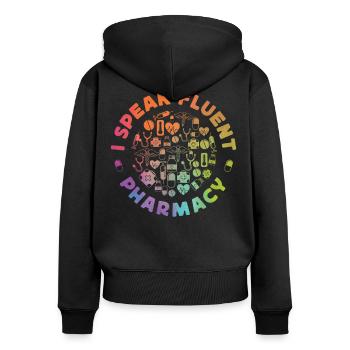 Pharmacy Tech Technician - Frauen Premium Bio Zip Hoodie - Schwarz - Hinten - Julia (174cm)