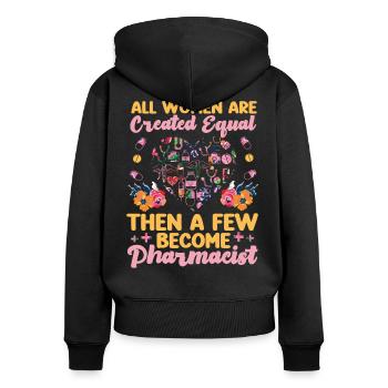 Pharmacy Tech Technician - Women's Premium Organic Zip Hoodie - black - Back - Julia (174cm)