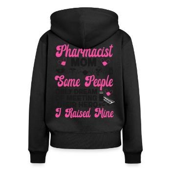 Pharmacy Tech Technician - Women's Premium Organic Zip Hoodie - black - Back - Julia (174cm)
