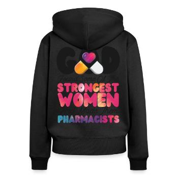 Pharmacy Tech Technician - Frauen Premium Bio Zip Hoodie - Schwarz - Hinten - Julia (174cm)
