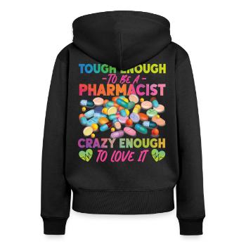 Pharmacy Tech Technician - Frauen Premium Bio Zip Hoodie - Schwarz - Hinten - Julia (174cm)