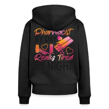 Pharmacy Tech Technician - Women's Premium Organic Zip Hoodie - black - Back - Julia (174cm)