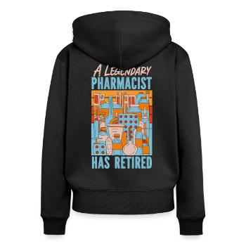 Technicien en pharmacie - Sweat à capuche zippé Premium bio Femme - noir - Dos - Julia (174cm)