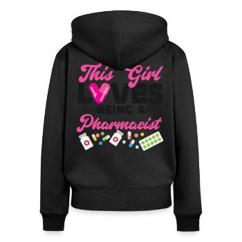 Pharmacy Tech Technician - Women's Premium Organic Zip Hoodie - black - Back - Julia (174cm)