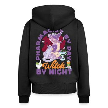 Pharmacy Tech Technician - Women's Premium Organic Zip Hoodie - black - Back - Julia (174cm)