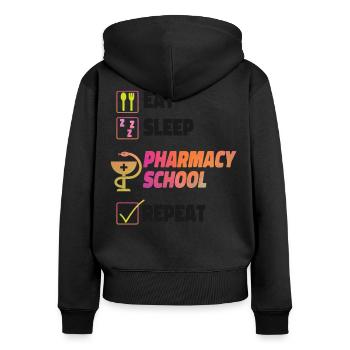 Pharmacy Tech Technician - Women's Premium Organic Zip Hoodie - black - Back - Julia (174cm)