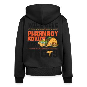 Pharmacy Tech Technician - Women's Premium Organic Zip Hoodie - black - Back - Julia (174cm)