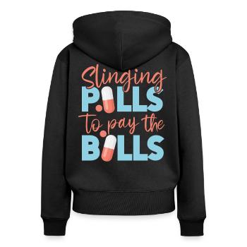 Pharmacy Tech Technician - Women's Premium Organic Zip Hoodie - black - Back - Julia (174cm)
