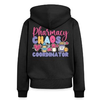 Pharmacy Tech Technician - Frauen Premium Bio Zip Hoodie - Schwarz - Hinten - Julia (174cm)