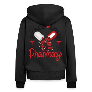 Pharmacy Tech Technician - Frauen Premium Bio Zip Hoodie - Schwarz - Hinten - Julia (174cm)